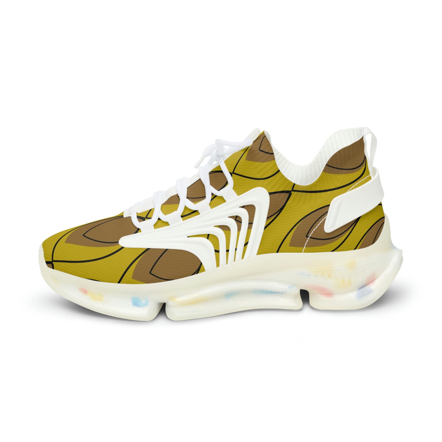 Yellow Brown Men's Mesh Sneakers