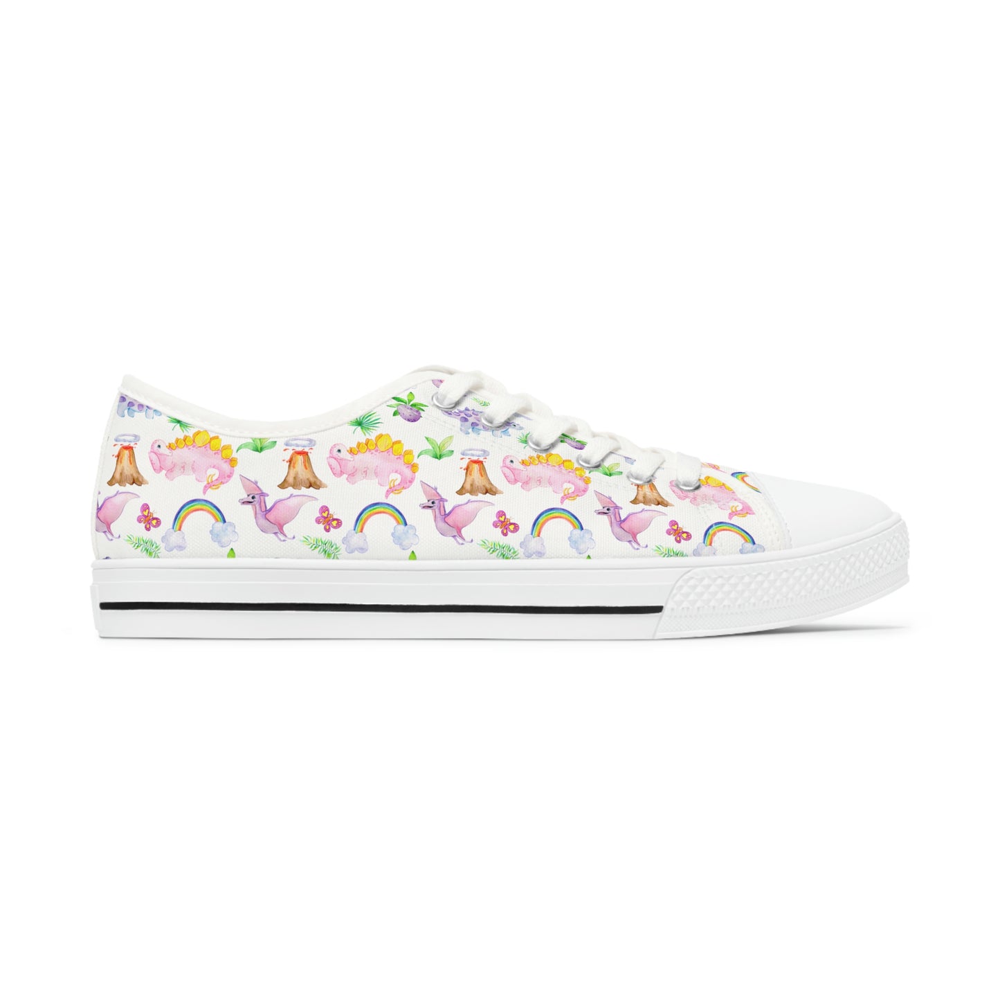 Dinosaur Pink Women's Low Top Sneakers