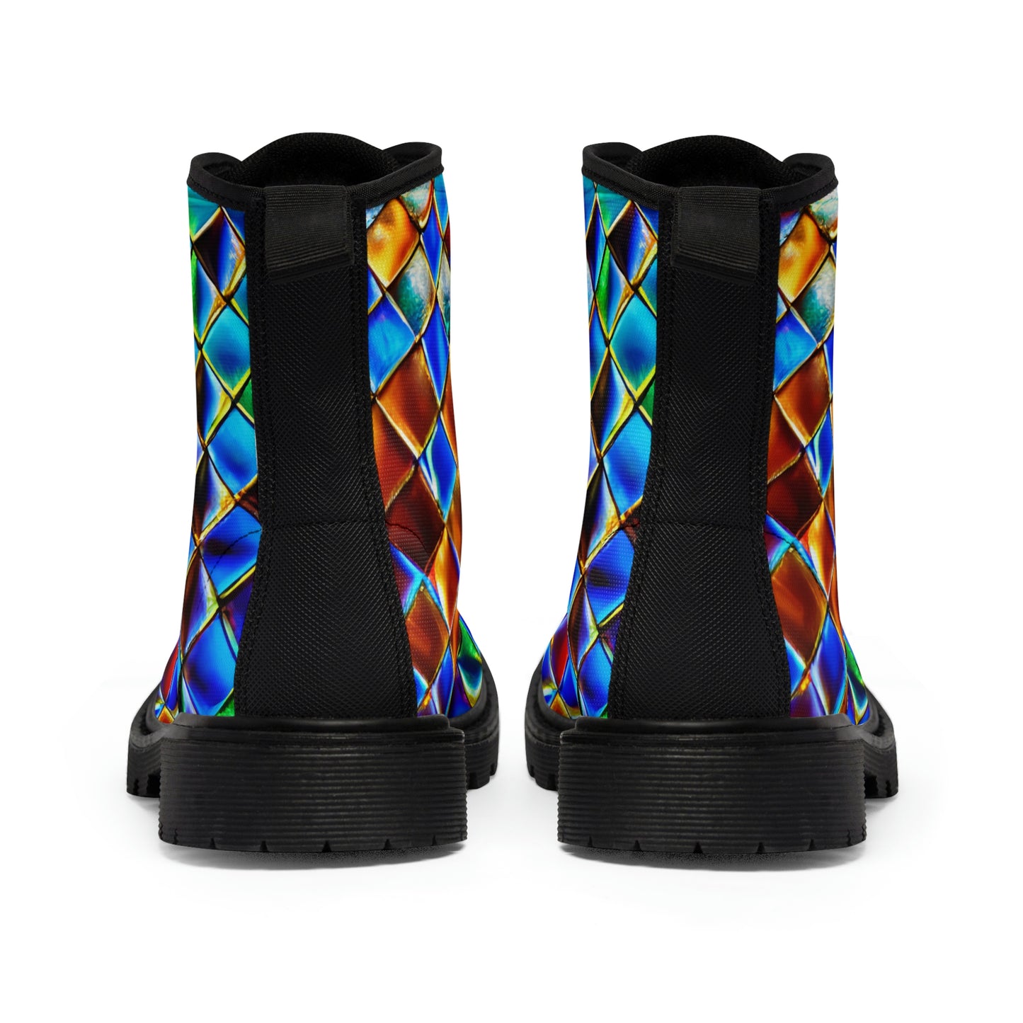 Mosaic Blue Women's Canvas Boots