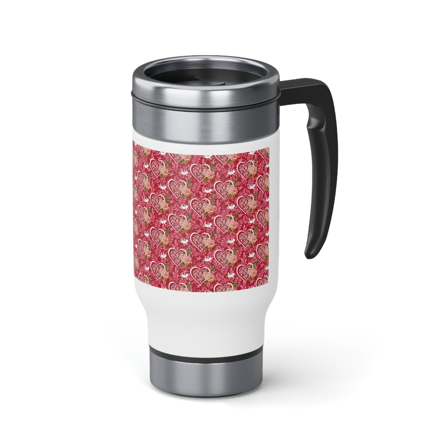 Valentine Stainless Steel Travel Mug with Handle, 14oz