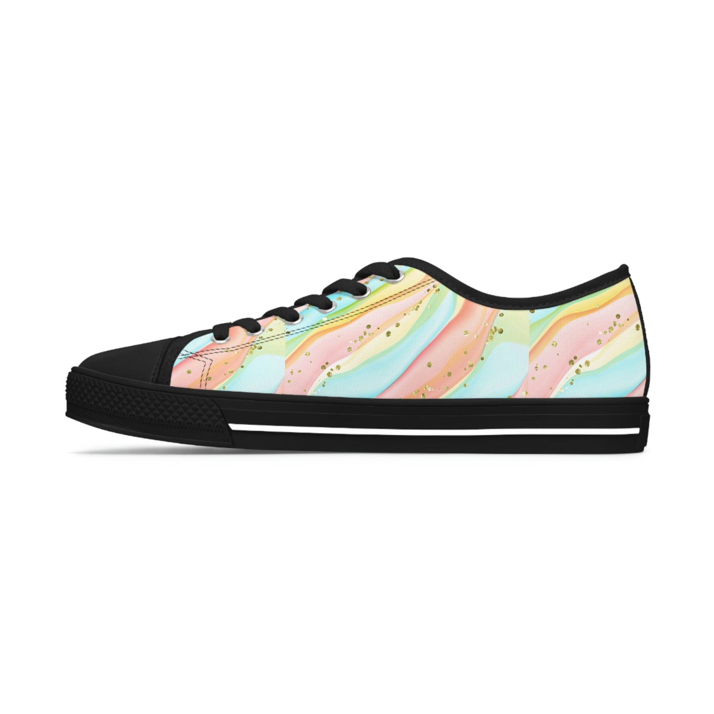 Glitter Orange Women's Low Top Sneakers