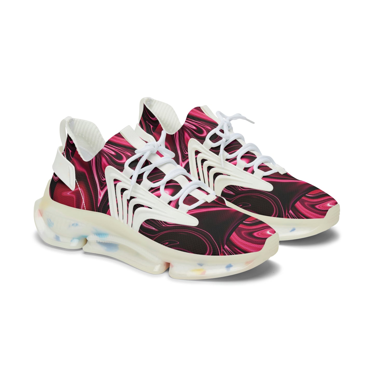 Marble Red Valentine Women's Mesh Sneakers