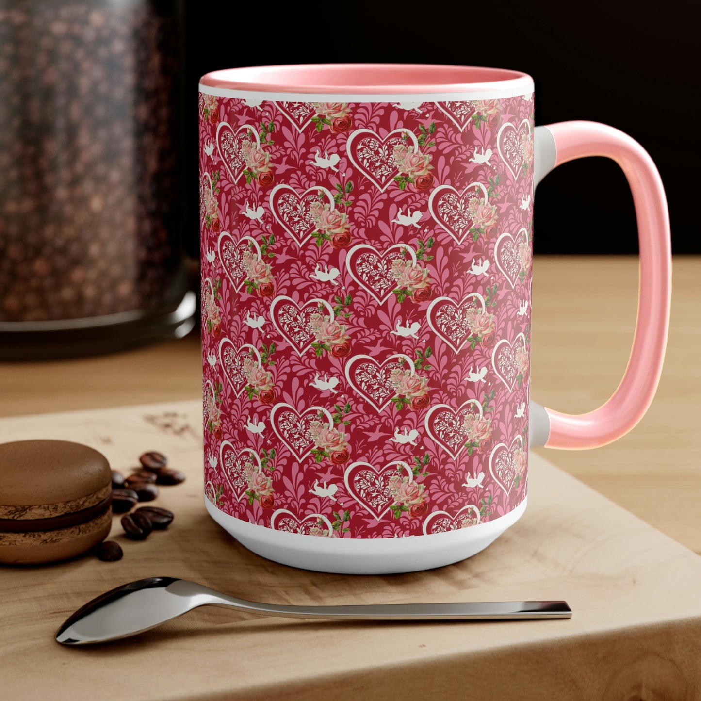 Valentine Two-Tone Coffee Mugs, 15oz