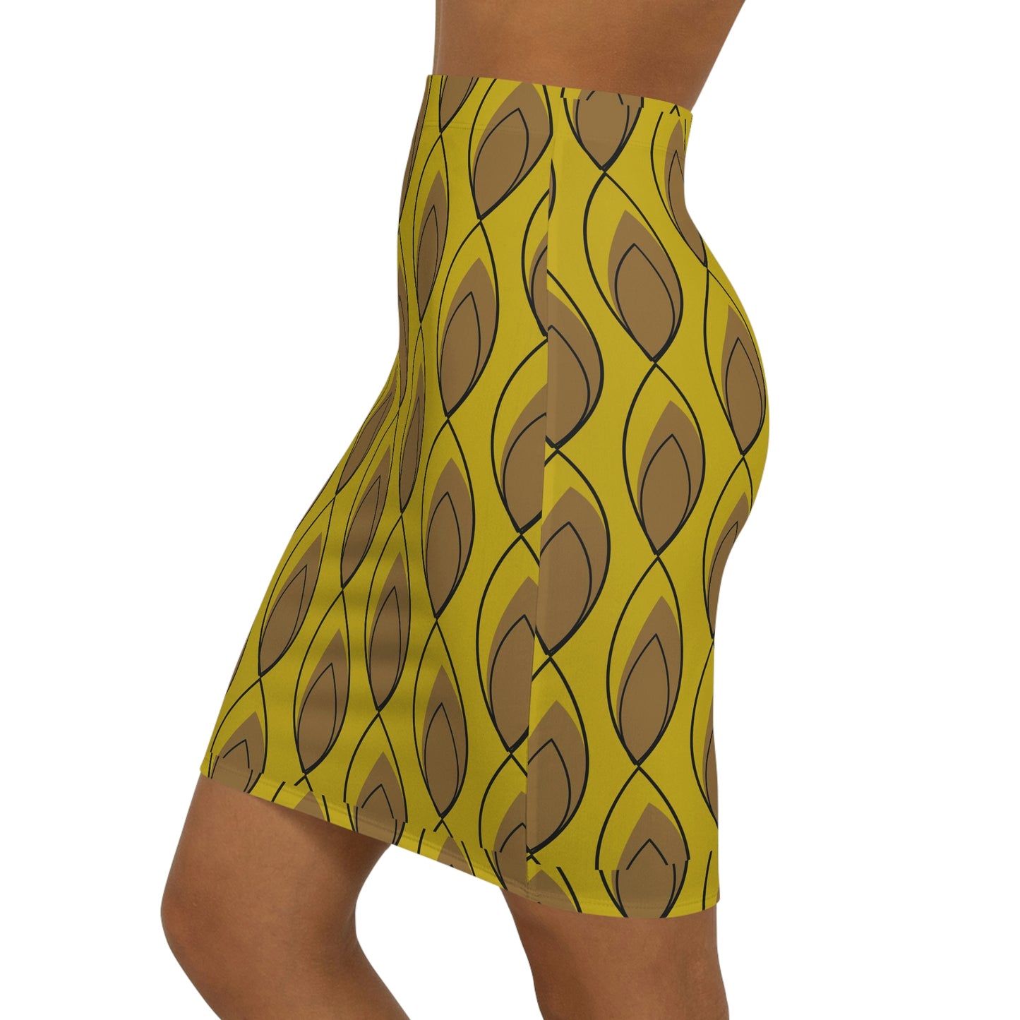 Yellow Brown Women's Mini Skirt