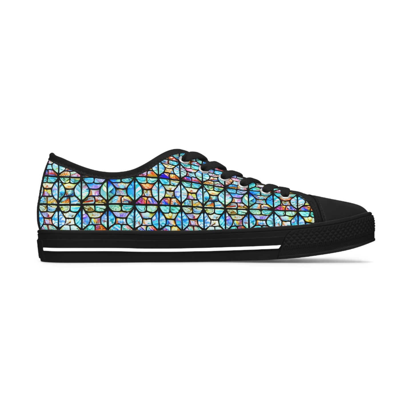 Mosaic Light Blue Women's Low Top Sneakers