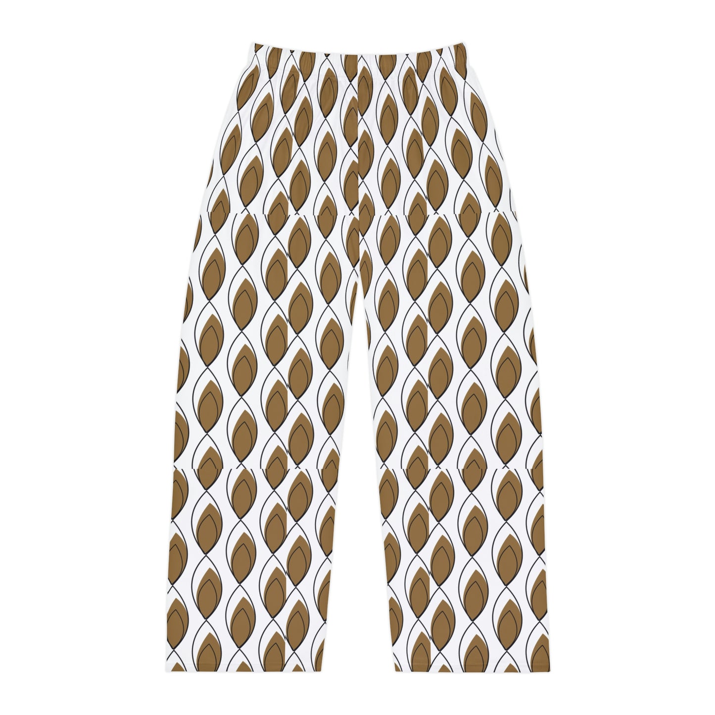 Brown White Men's Pajama Pants