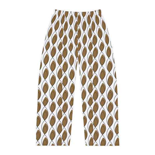 Brown White Men's Pajama Pants