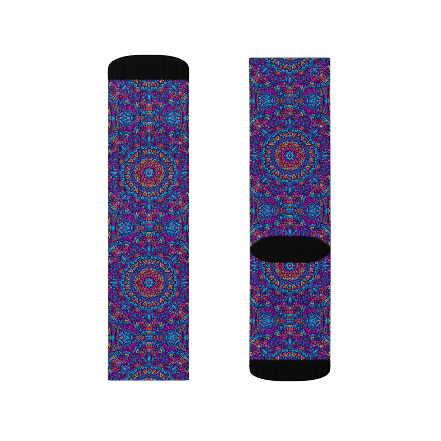 Mandala Blue Sublimation Socks