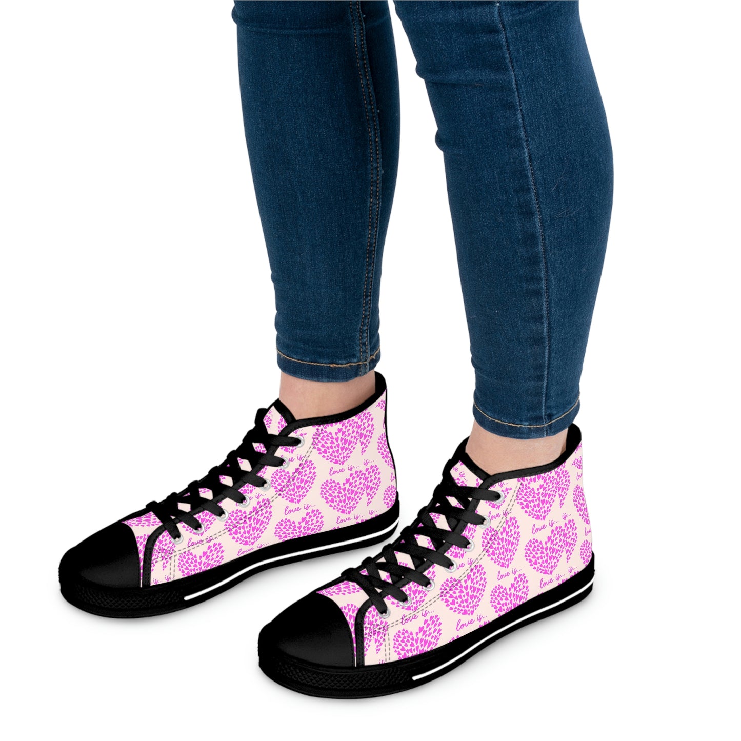 Valentine Purple Heart Women's High Top Sneakers