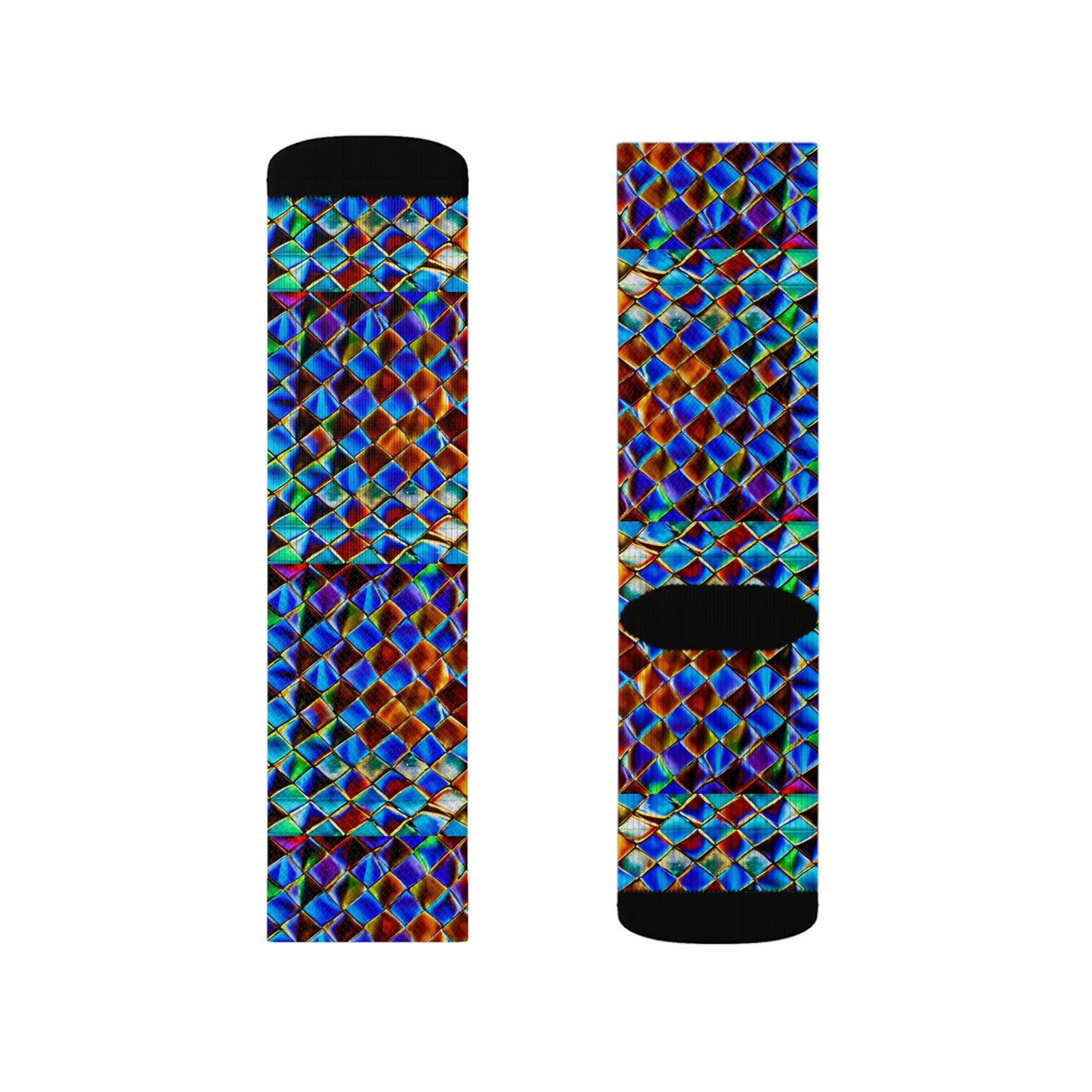 Mosaic Blue Sublimation Socks