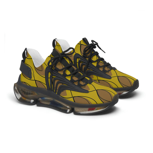 Yellow Brown Women's Mesh Sneakers