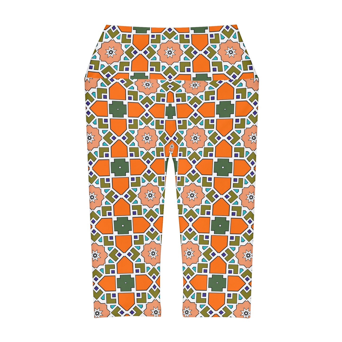 Orange Mix Yoga Capri Leggings