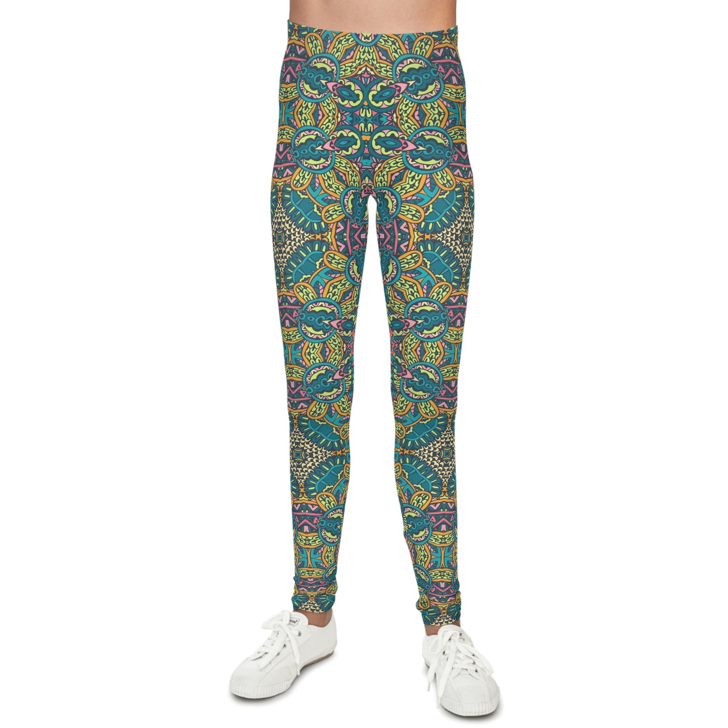 Mandala Green Youth Leggings