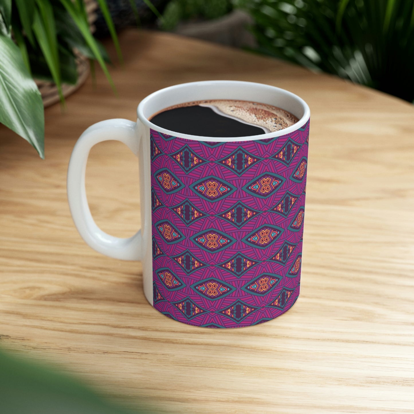 Purple Mandala Ceramic Mug 11oz