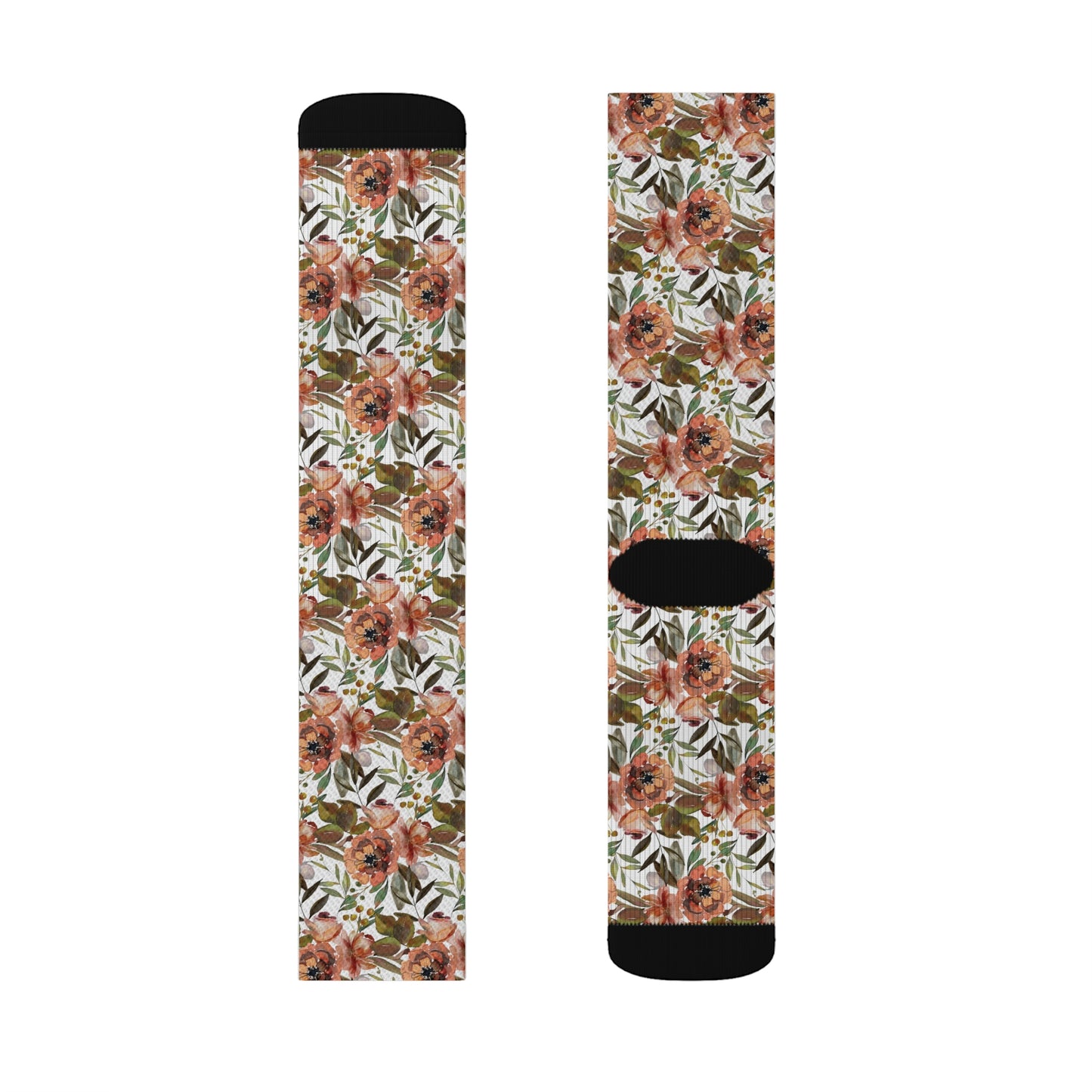 Brown Flower Sublimation Socks