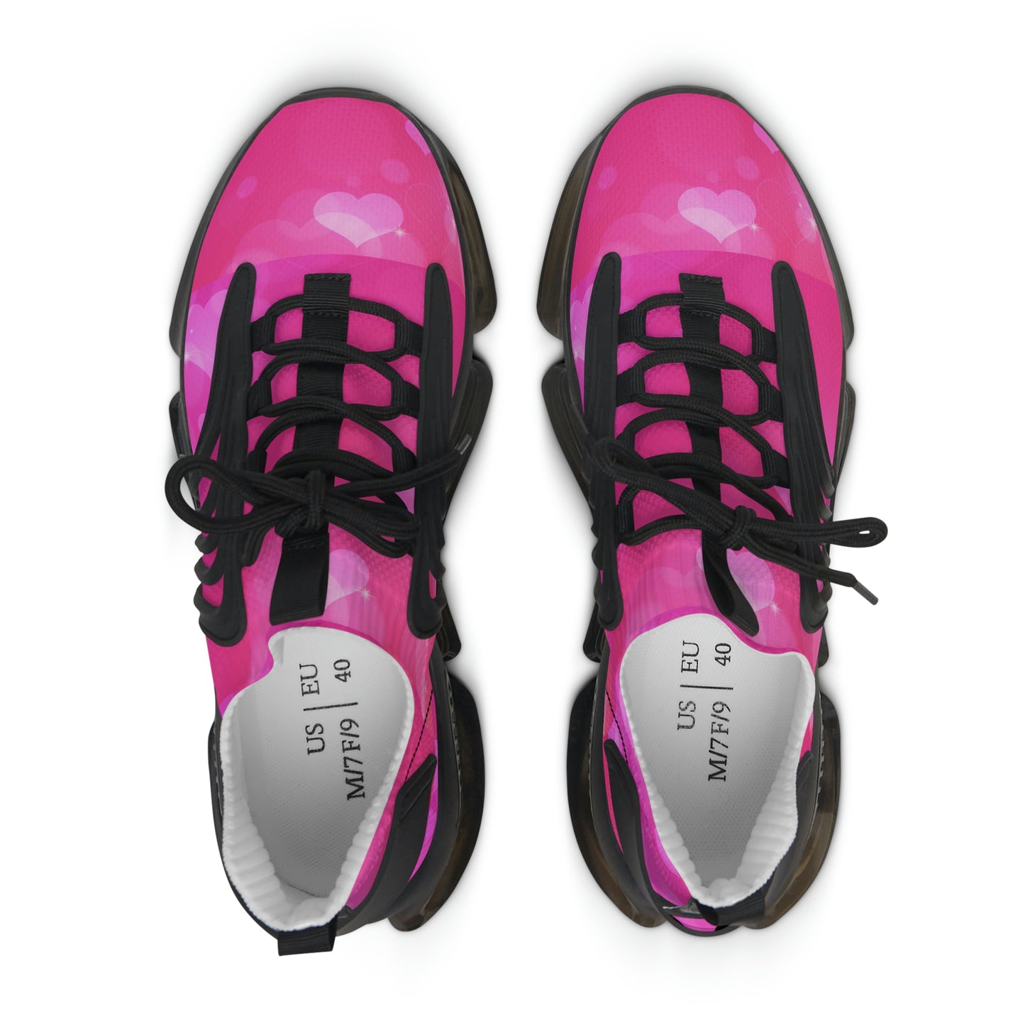 Pink Heart Women's Mesh Sneakers