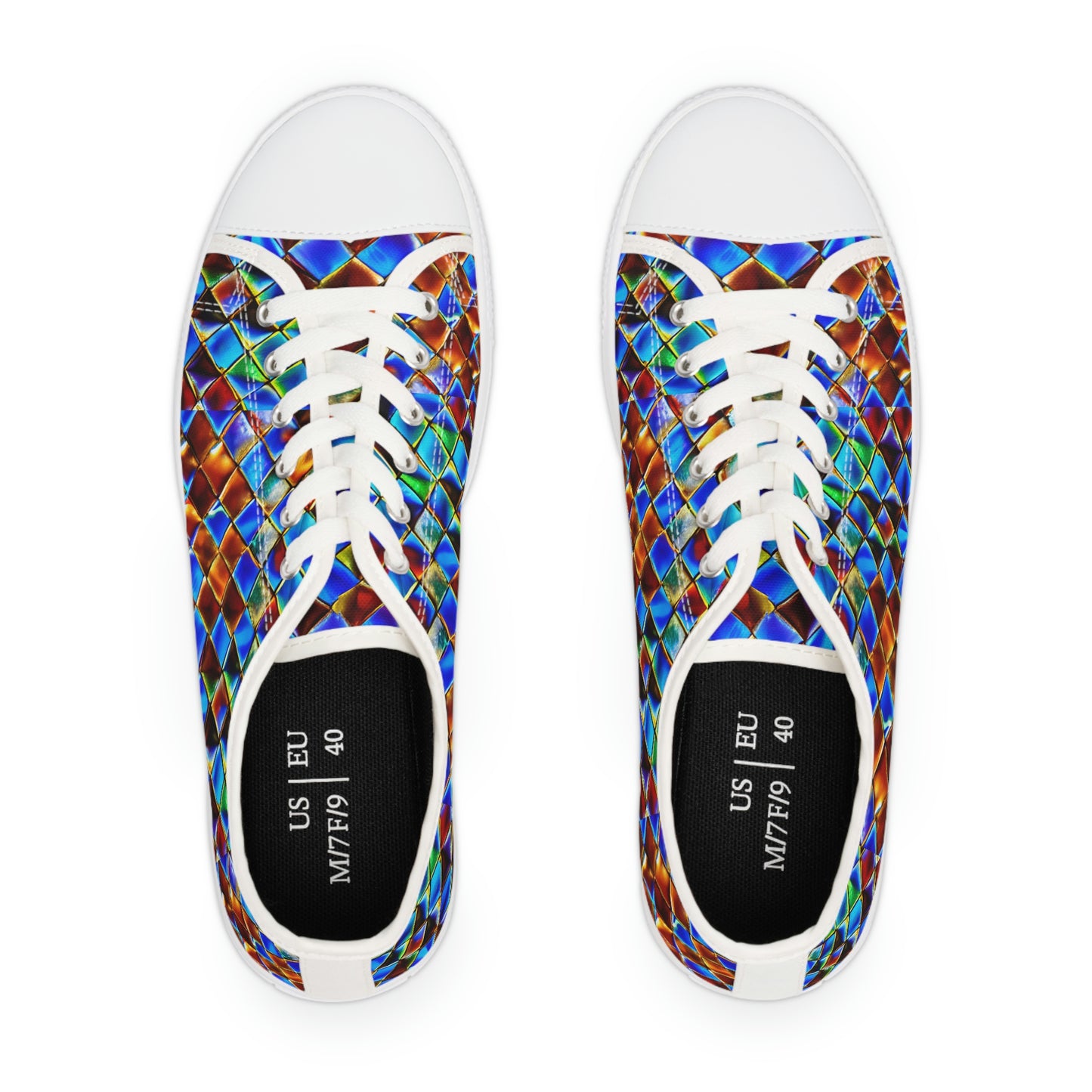 Mosaic Blue Women's Low Top Sneakers