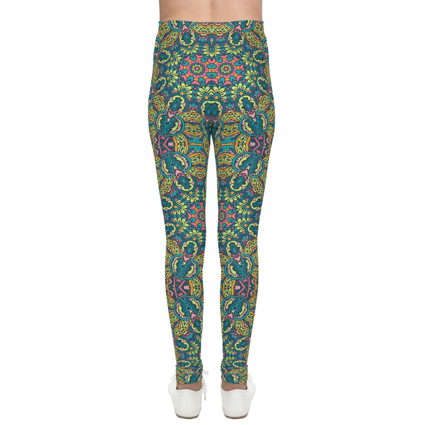 Mandala Green Youth Leggings