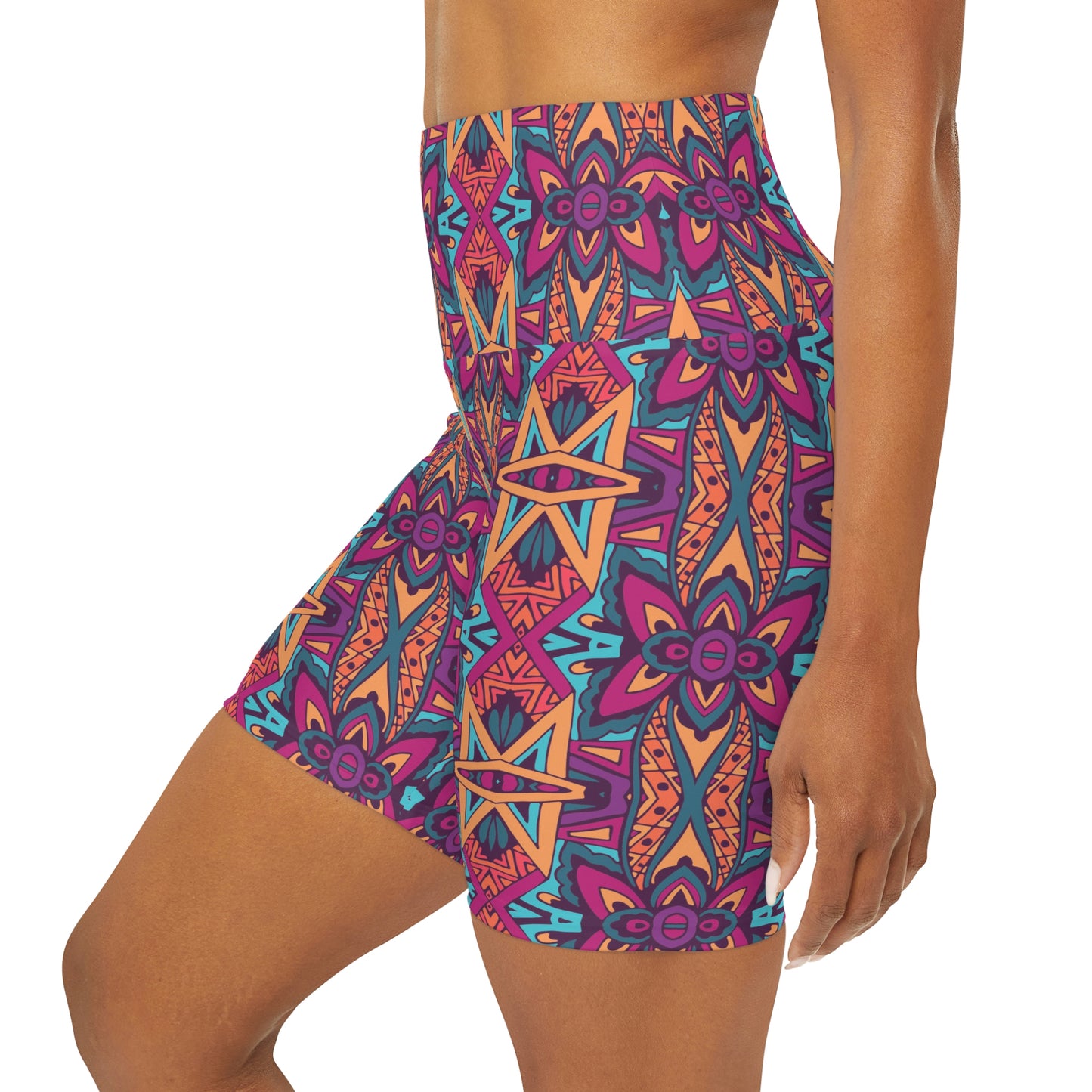 Mandala Multi High Waisted Yoga Shorts