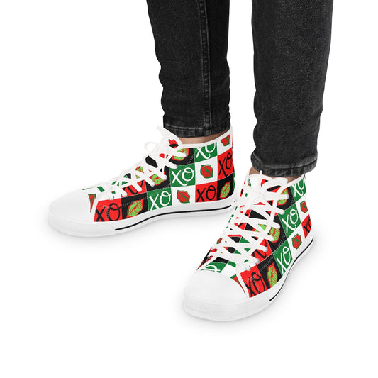 Hugs and Kisses xmas Men's High Top Sneakers