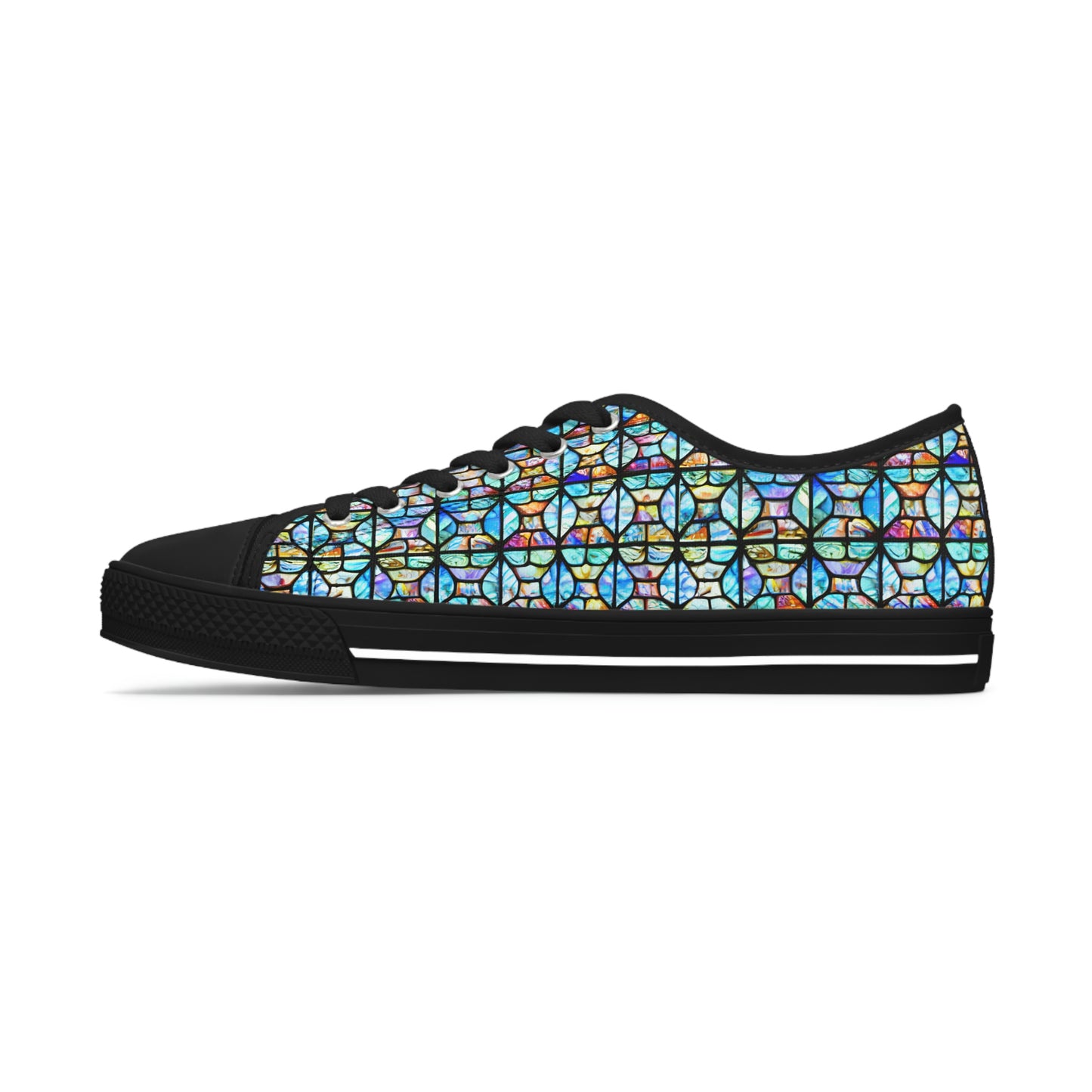 Mosaic Light Blue Women's Low Top Sneakers