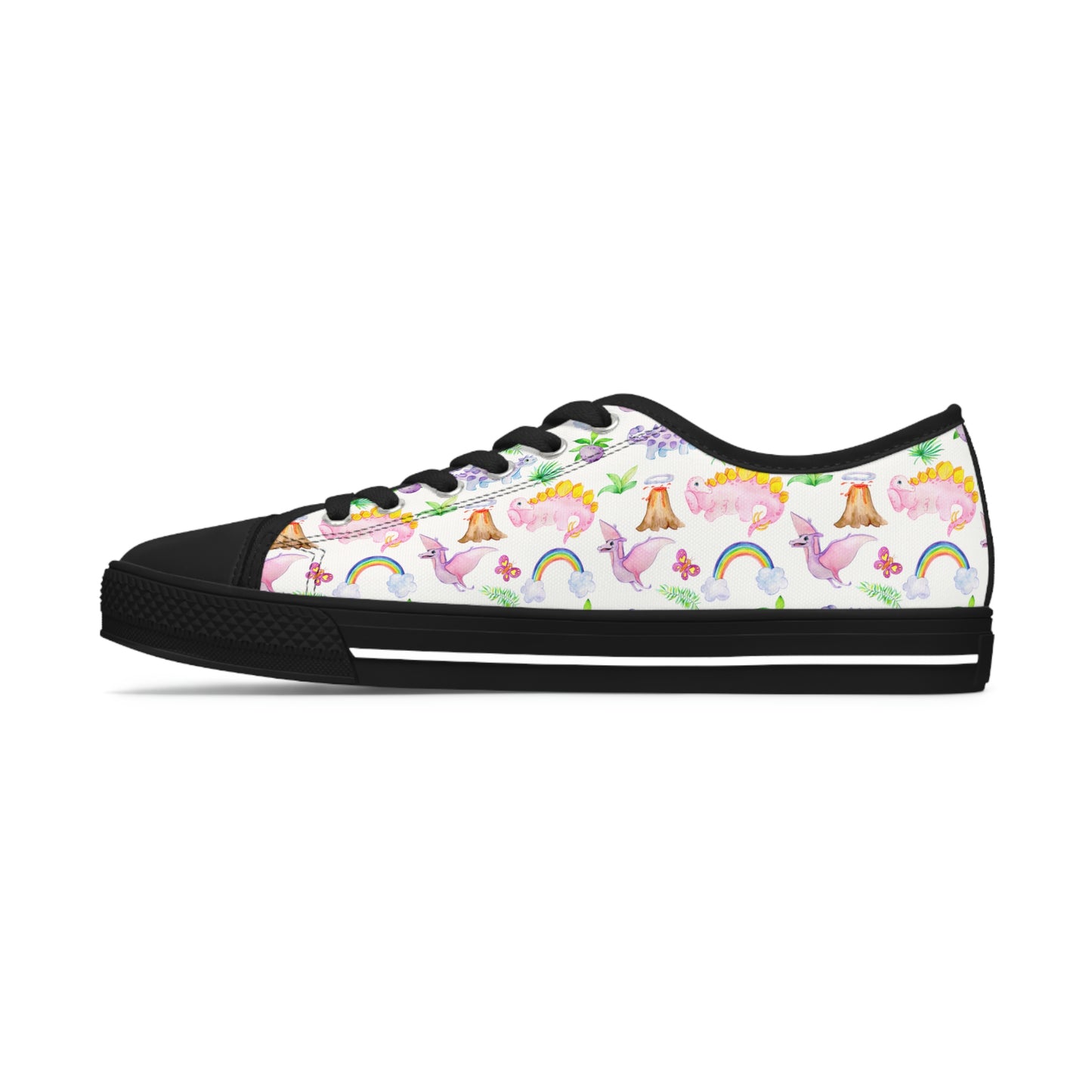 Dinosaur Pink Women's Low Top Sneakers