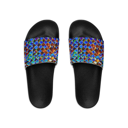 Mosaic Blue Women's Slide Sandals