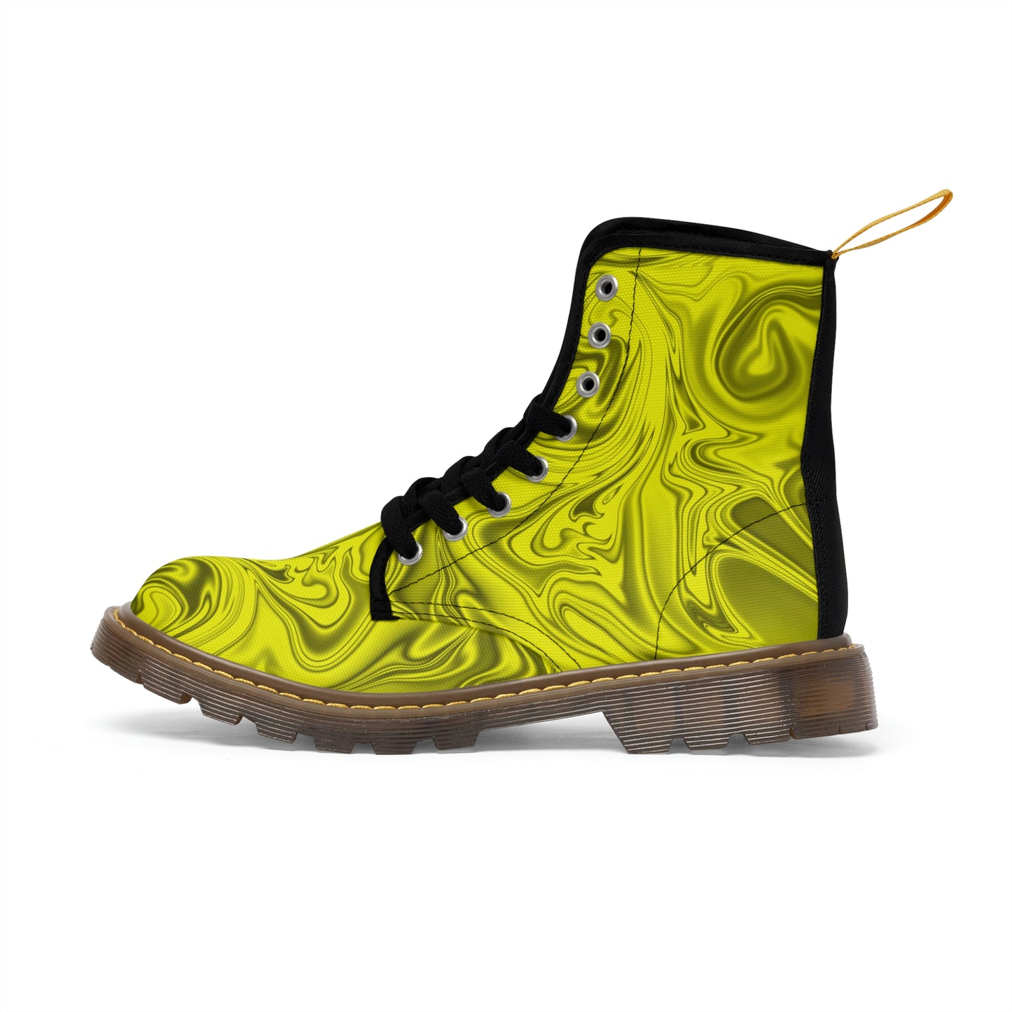 Marble Yellow Women's Canvas Boots